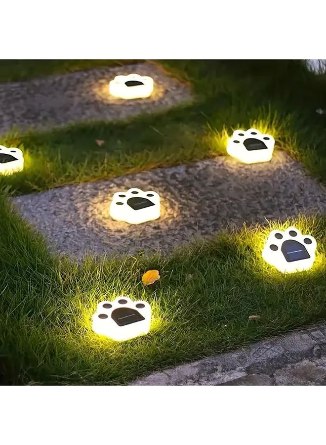 4 Pack Solar Bear Paw Pathway Lights Warm White LED Outdoor Garden Decoration - Image 2